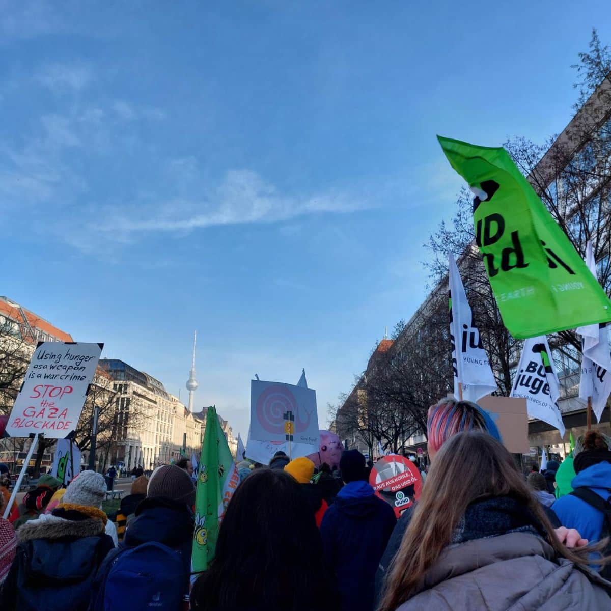 Demonstration gegen die Blockade in Berlin.