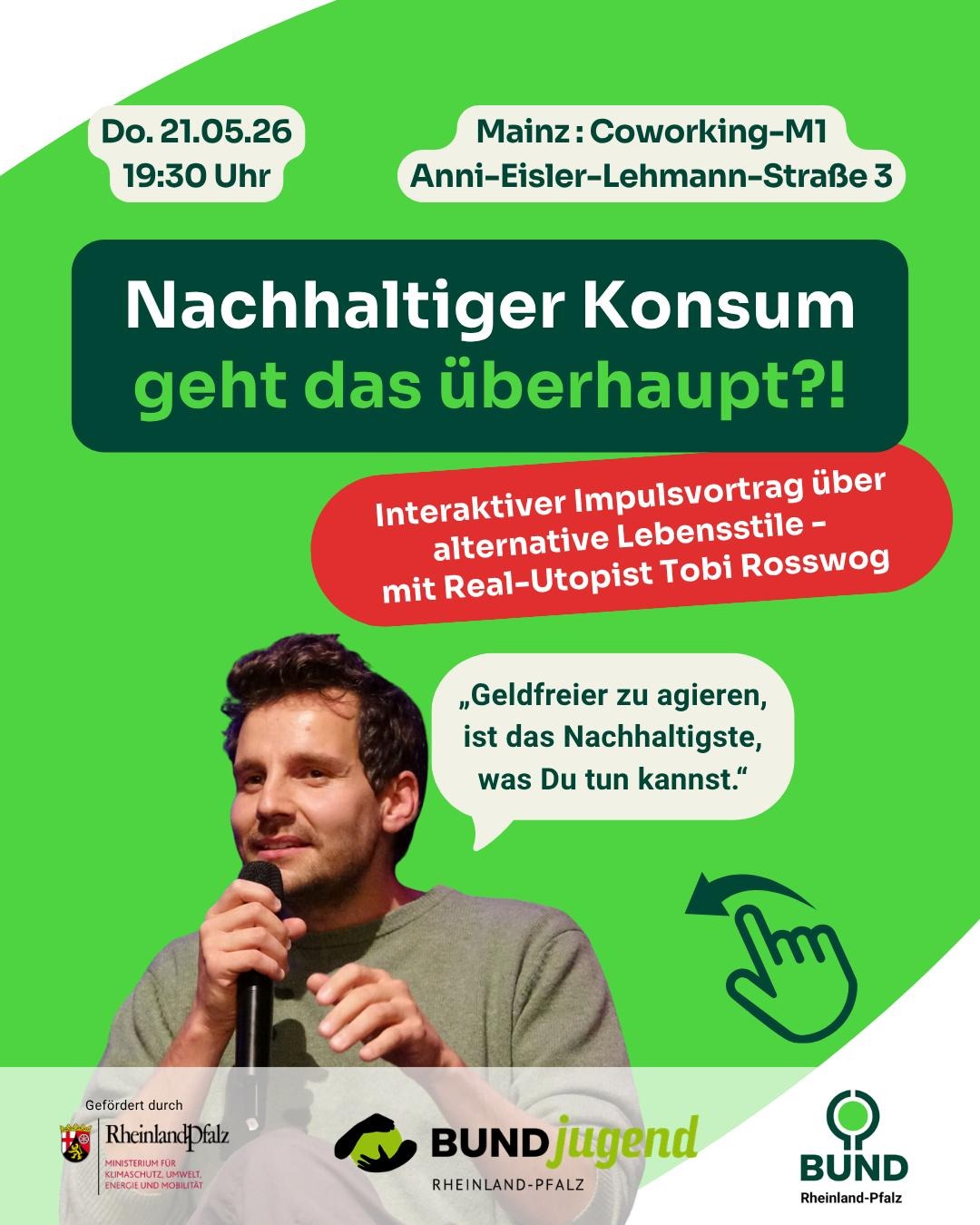 Veranstaltungshinweis zu nachhaltigem Konsum